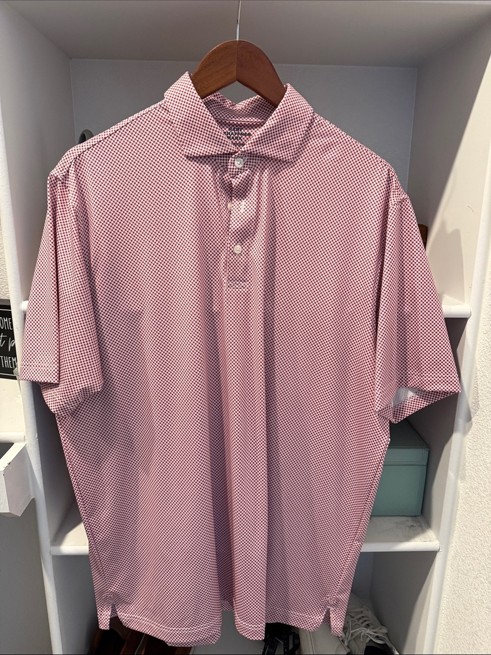 Hart Schaffner Marx Pink Micro-Pattern Polo
